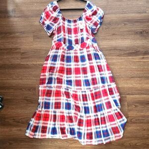 NWT Red, White & Blue Plaid Dress